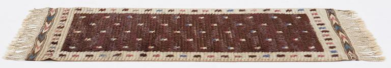 Märta Måås-Fjetterström, A carpet, knotted pile, ca 140 x 64,5-66,5 cm, signed MMF.