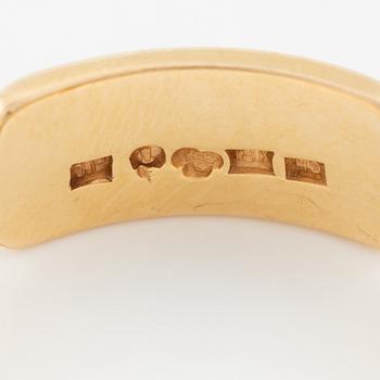 Pocket watch, H. Runsten Stockholm, lever escapement, including a ring in 18K gold.