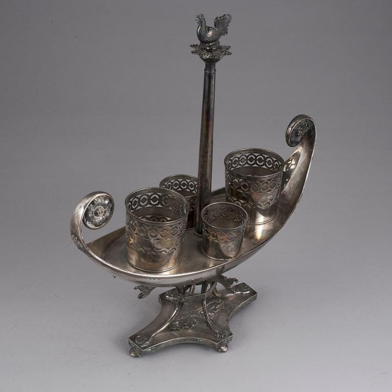 BORDSSURTOUT, silver, Adolf Zethelius, Stockholm, 1813. Vikt (exkl. glas) 1392 g.