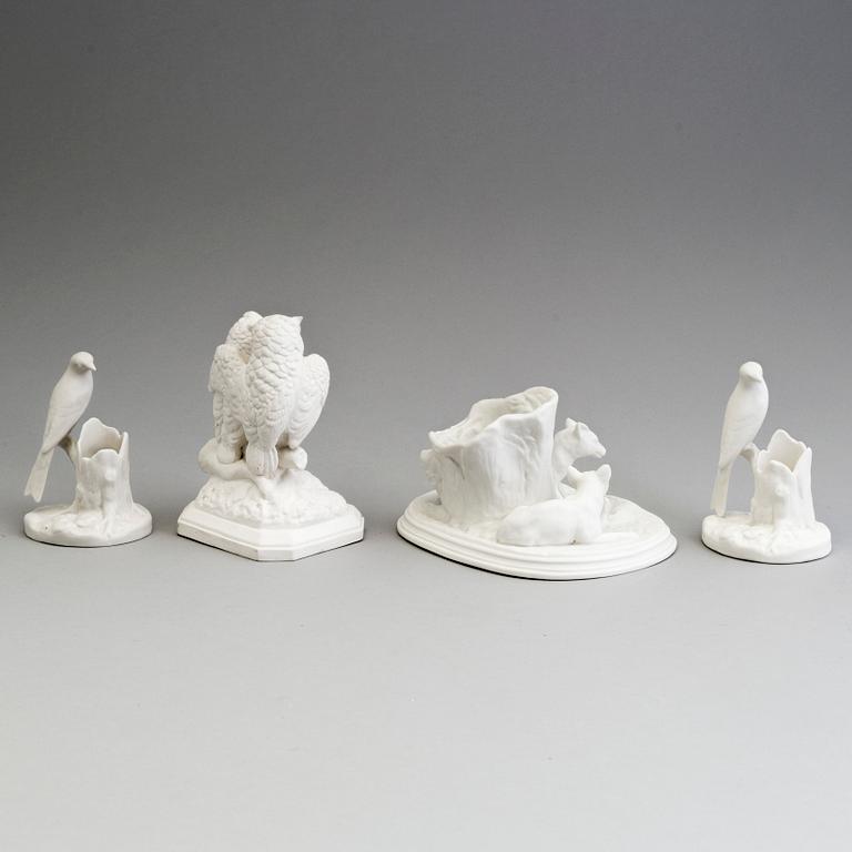 FOUR PARIAN FIGURES, Gustafsberg, ca 1900.