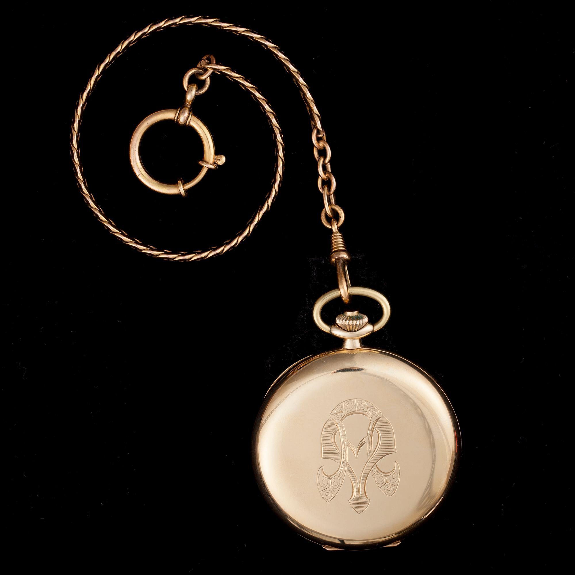 FICKUR, 14K guld, Moser, keden metall. 1960-tal.