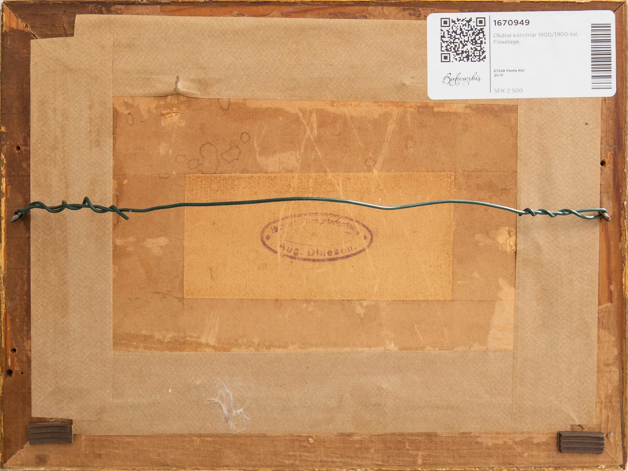 Okänd konstnär 1800/1900-tal, Fiskeläge.