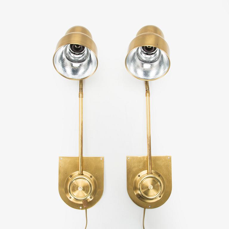 A pair of 1970s wall lights, EWÅ, Värnamo.