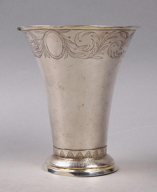 BÄGARE, silver, Johan Carlsson, Norrköping 1821.