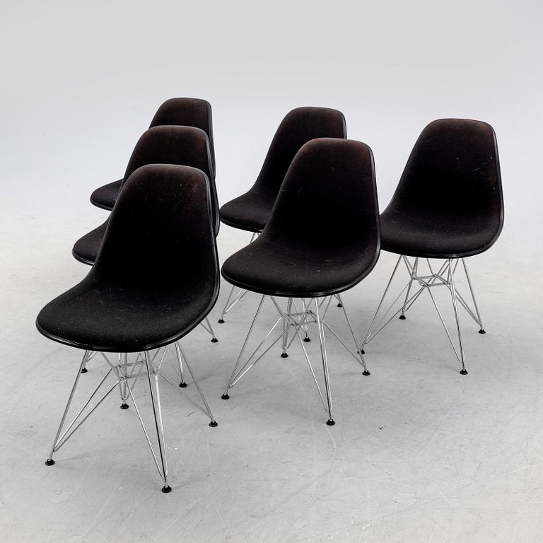 Charles and Ray Eames, stolar 6 st "Plastic chair DSR" Vitra daterade 2001.