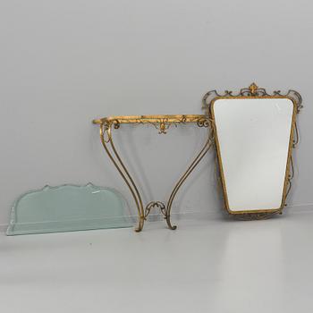 A PIERRE LUIGI COLLI MIRROR AND TABLE.