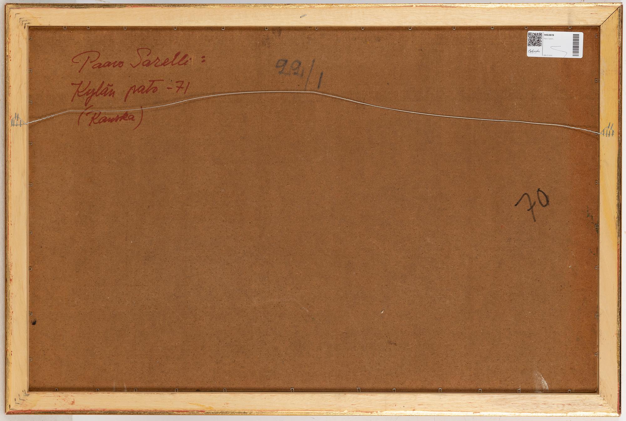 Paavo Sarelli, olja på pannå, signerad.