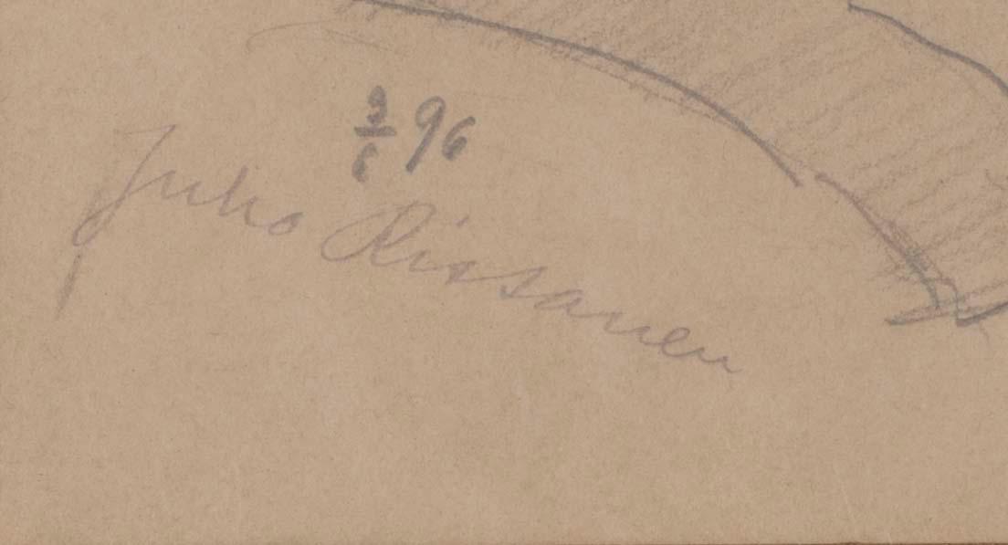 JUHO RISSANEN, blyertsteckning, sign. och dat. 9/6 -96.