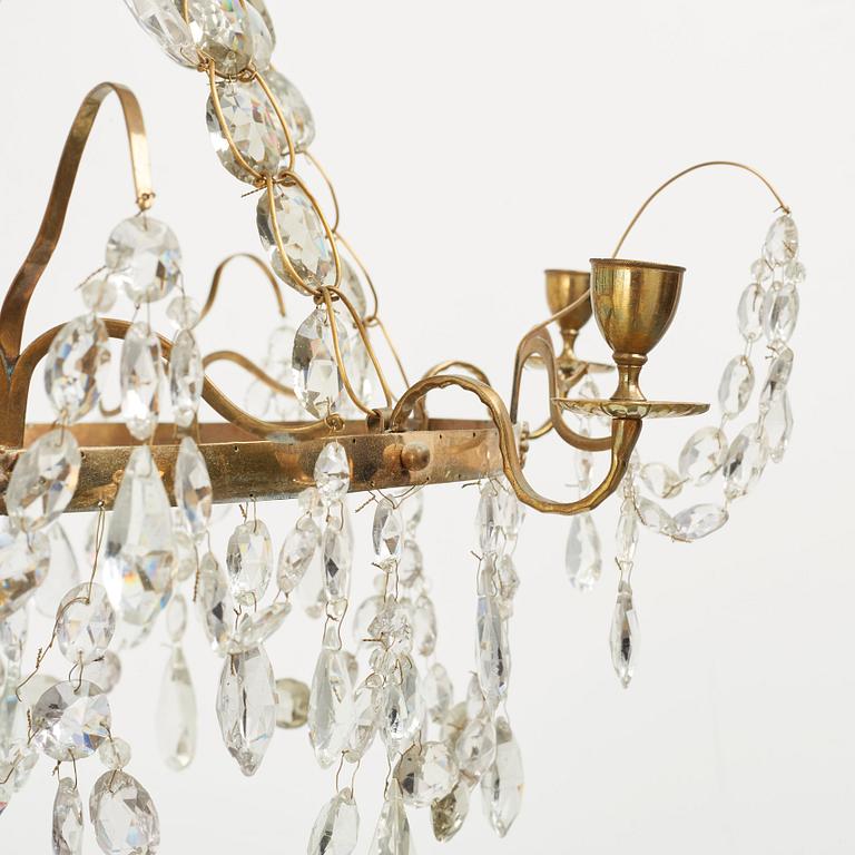 A Louis XVI late 18th century six-light chandlier.