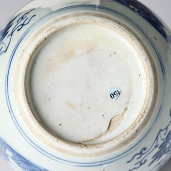 A blue and white 'boys' jar, Qing dynasty, 18th century.