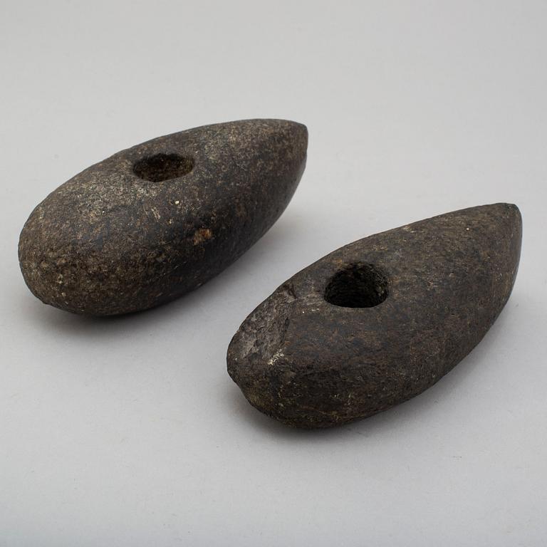 Two late neolithic green stone axes.