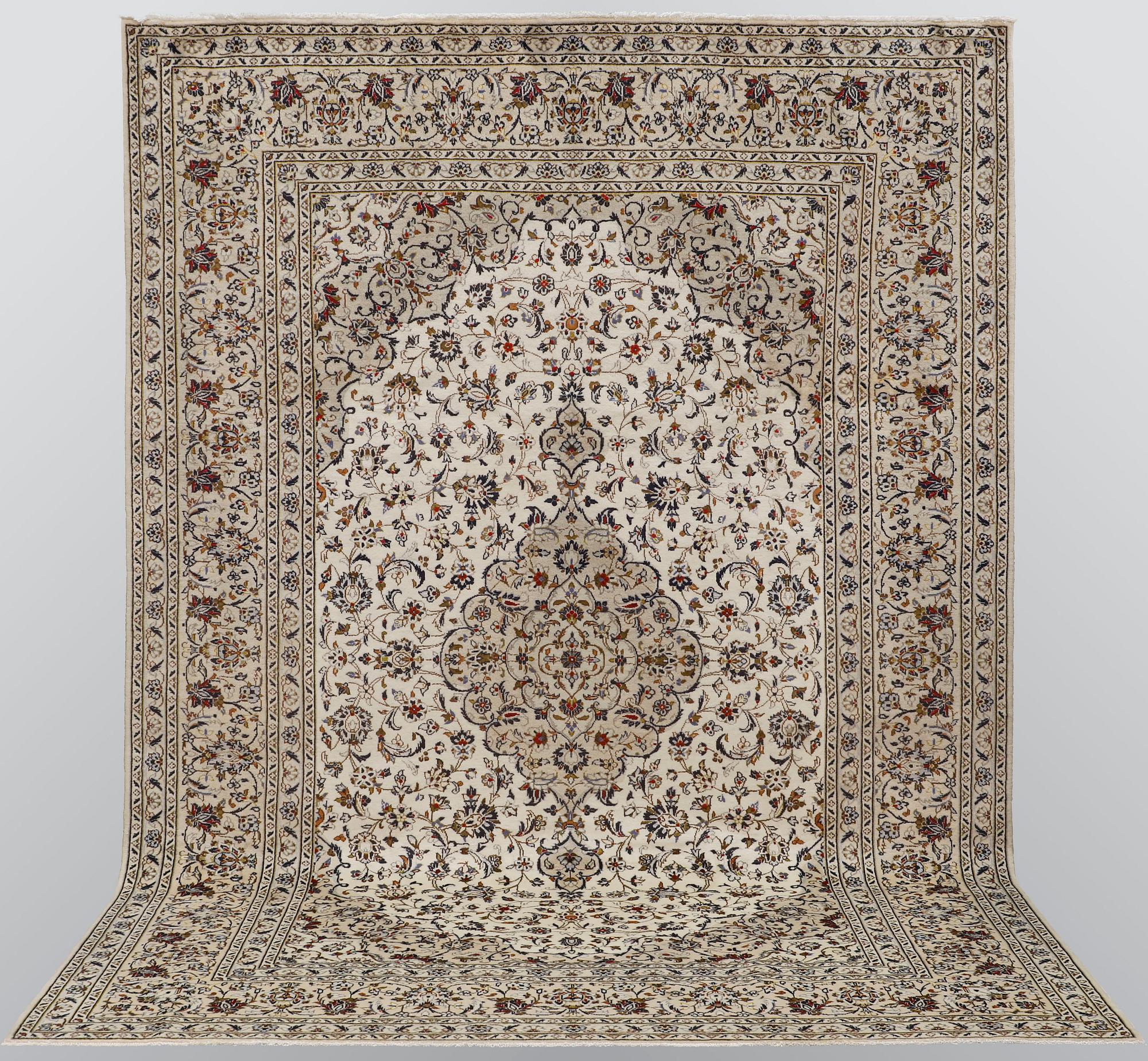 A carpet, Kashan, ca 385 x 245 cm.
