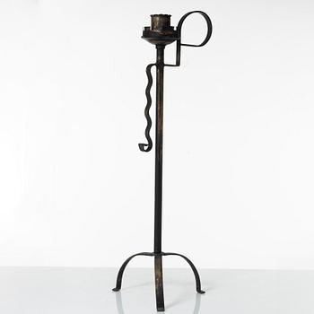 Bjerkås, a wrought iron floor candlestick model "91", Gothenburg, 1930s.