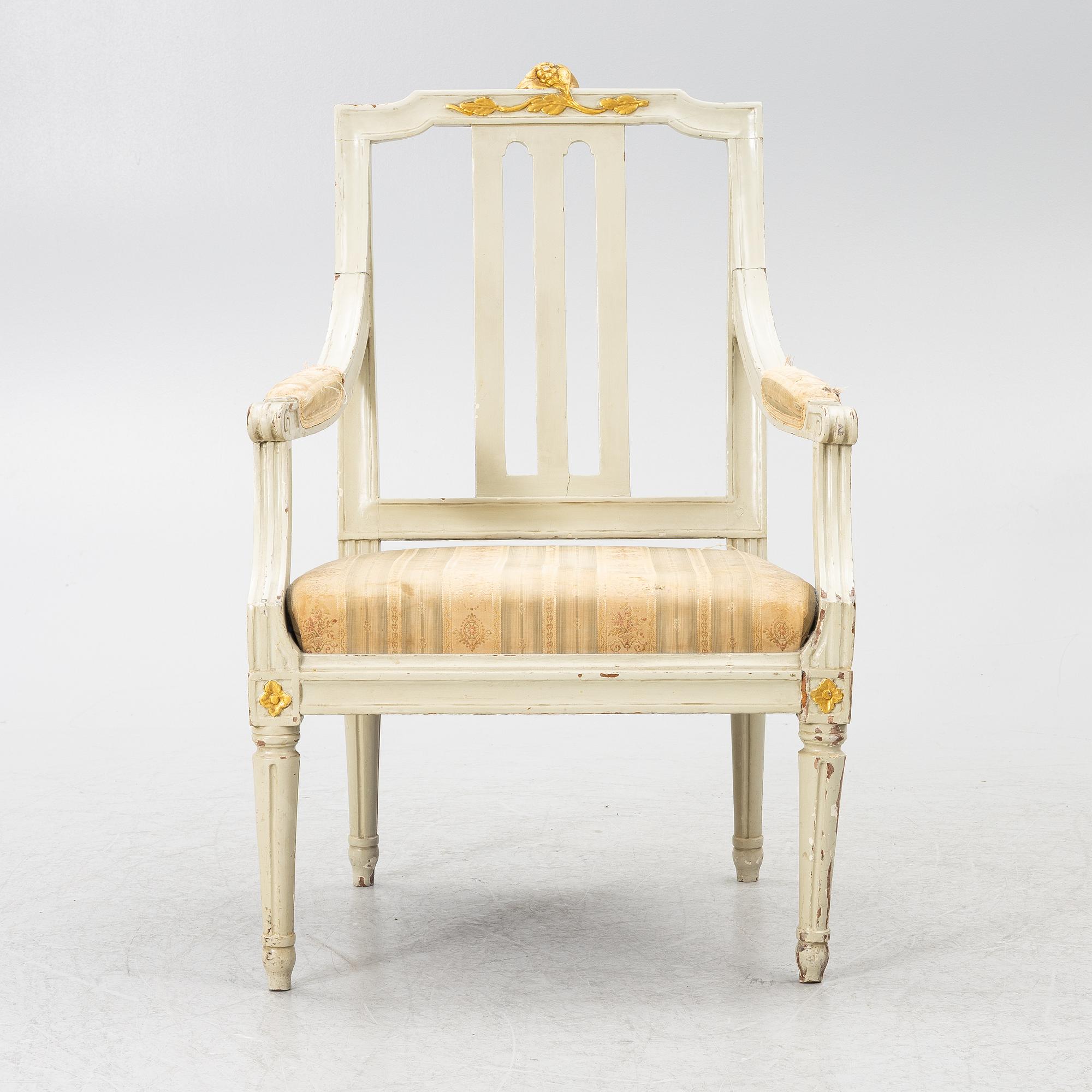 Armchair, late Gustavian, Lindome, circa 1800.