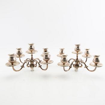 Kandelaberarmar et par silver troligen ab Hugo gryn & Co Stockholm 1900-talets början.