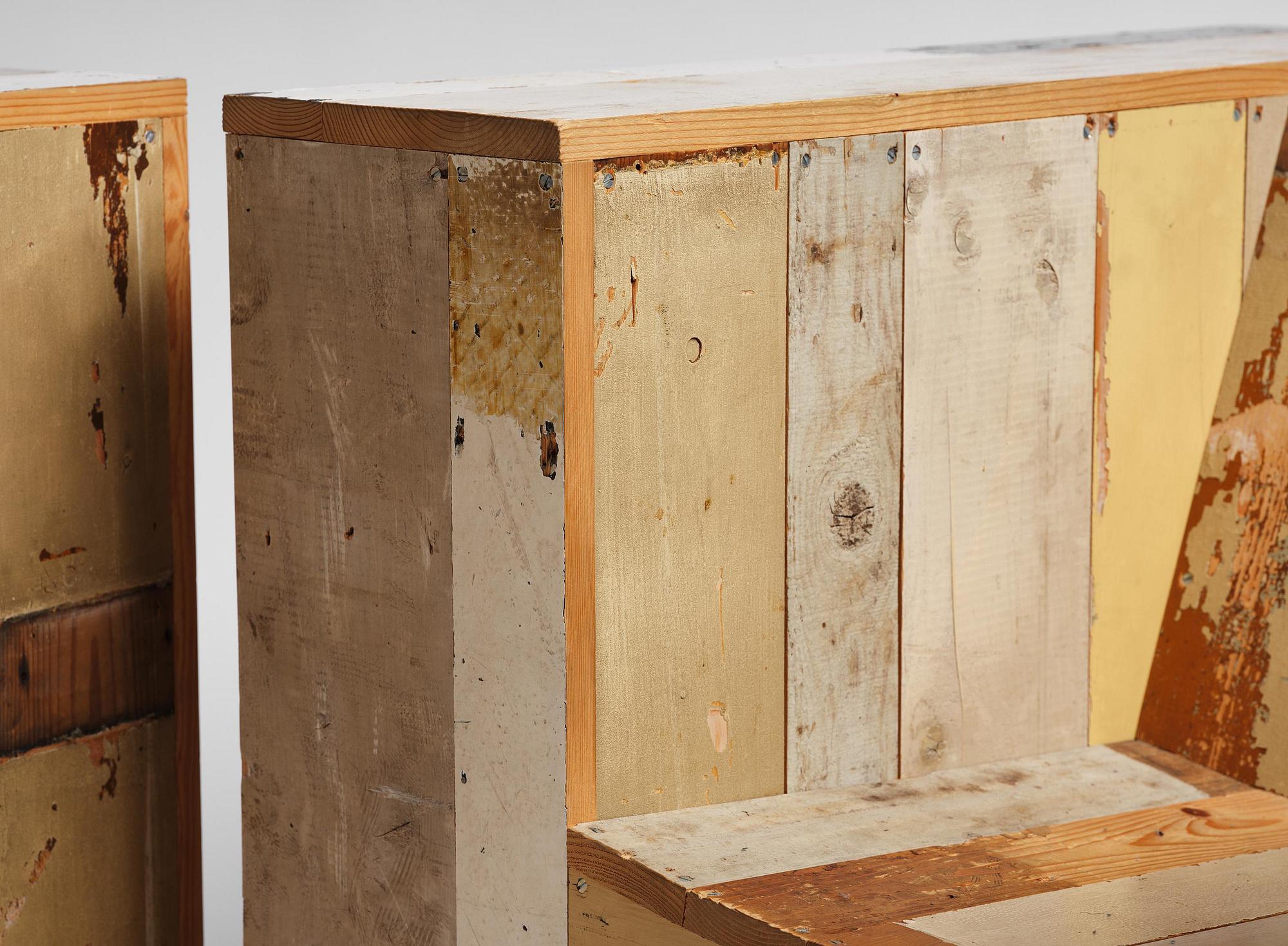 Piet Hein Eek, Armchairs, a pair, “Large Scrapwood Chair”, the Netherlands, after 2008.