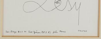HANS VIKSTEN, Ink, signed and dated -81.