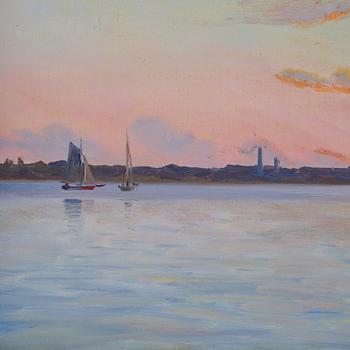 Albert Edward Wang, Sunset outside Hellerup.