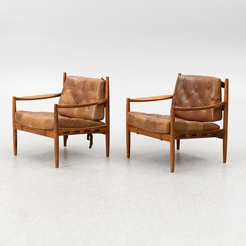 A pair of Ingemar Thilmark armchairs, 'Läckö' for OPE furniture, 1960/70's.