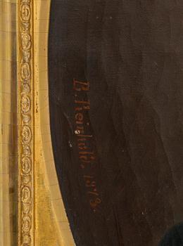BERNHARD REINHOLD, muotokuvapari, öljy kankaalle, signeerattu ja päivätty 1872 & 1873.