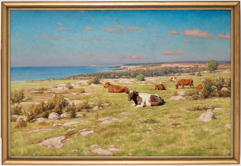 Johan Krouthén, Summer landscape with cows.