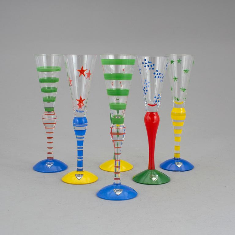 ANNE NILSSON, Orrefors "Clown", snapsglas 6 st.