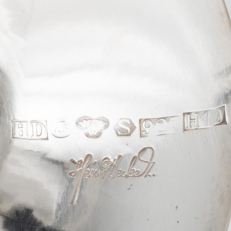 Heinz Decker, a pair of silver candlesticks, Decker Silversmide, Stockholm, 1982.