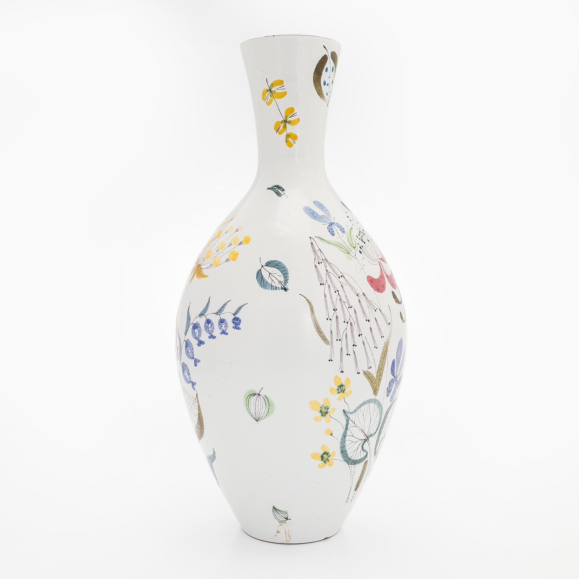 Stig Lindberg, vase and two mirrors, earthenware vase, Gustavsbergs studio.