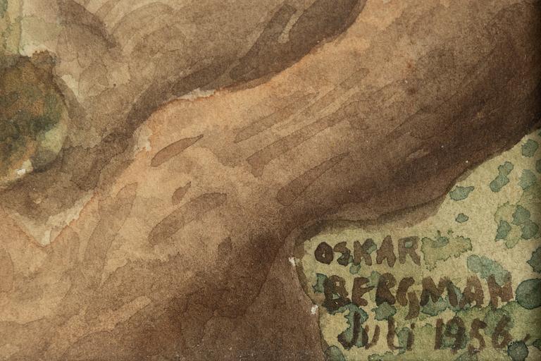 Oskar Bergman,watercolour, signed and dated July 1956.