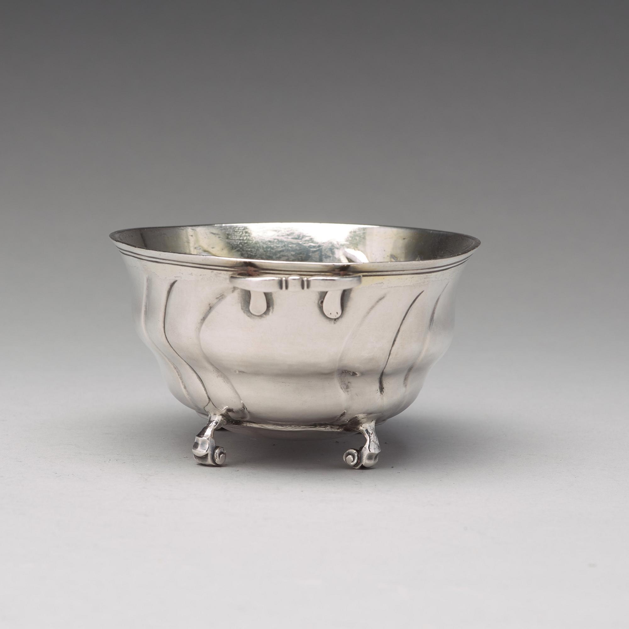 Arvid Castman, konfektskål, silver, Eksjö 1764. Senbarock/tidig rokoko.