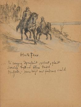Albert Edelfelt, Study for the illustration to poem 'Hvita Frun'.