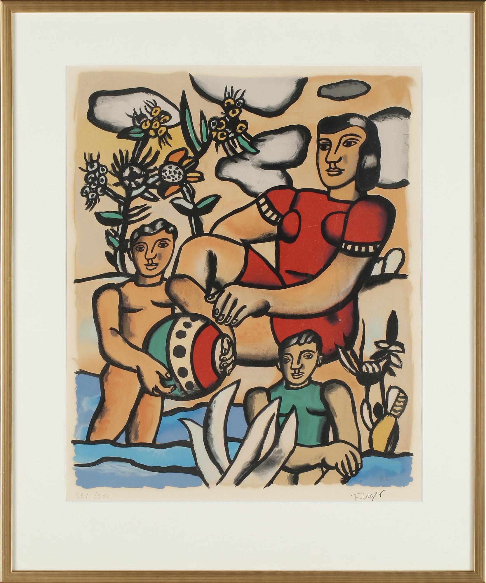 FERNAND LEGÉR, efter, färglitografi, signerad i trycket samt numrerad 231/500.