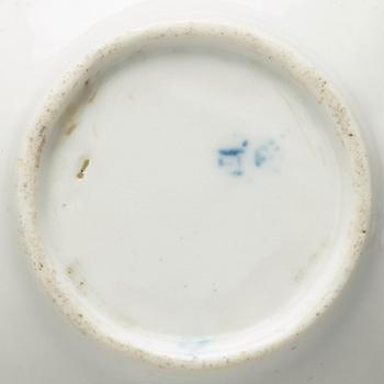 Two butter shells and a salt, Imperial Porcelain Manufacture, St. Petersburg, Russia, period of Czar Nicholas II.