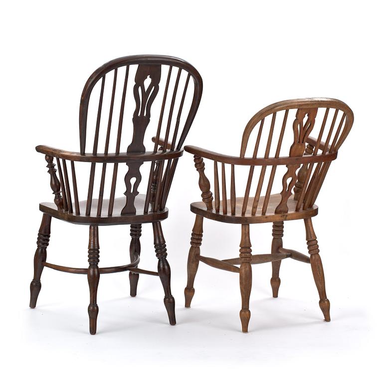 STOLAR, 2 st, Windsor-modell. 1800-tal.