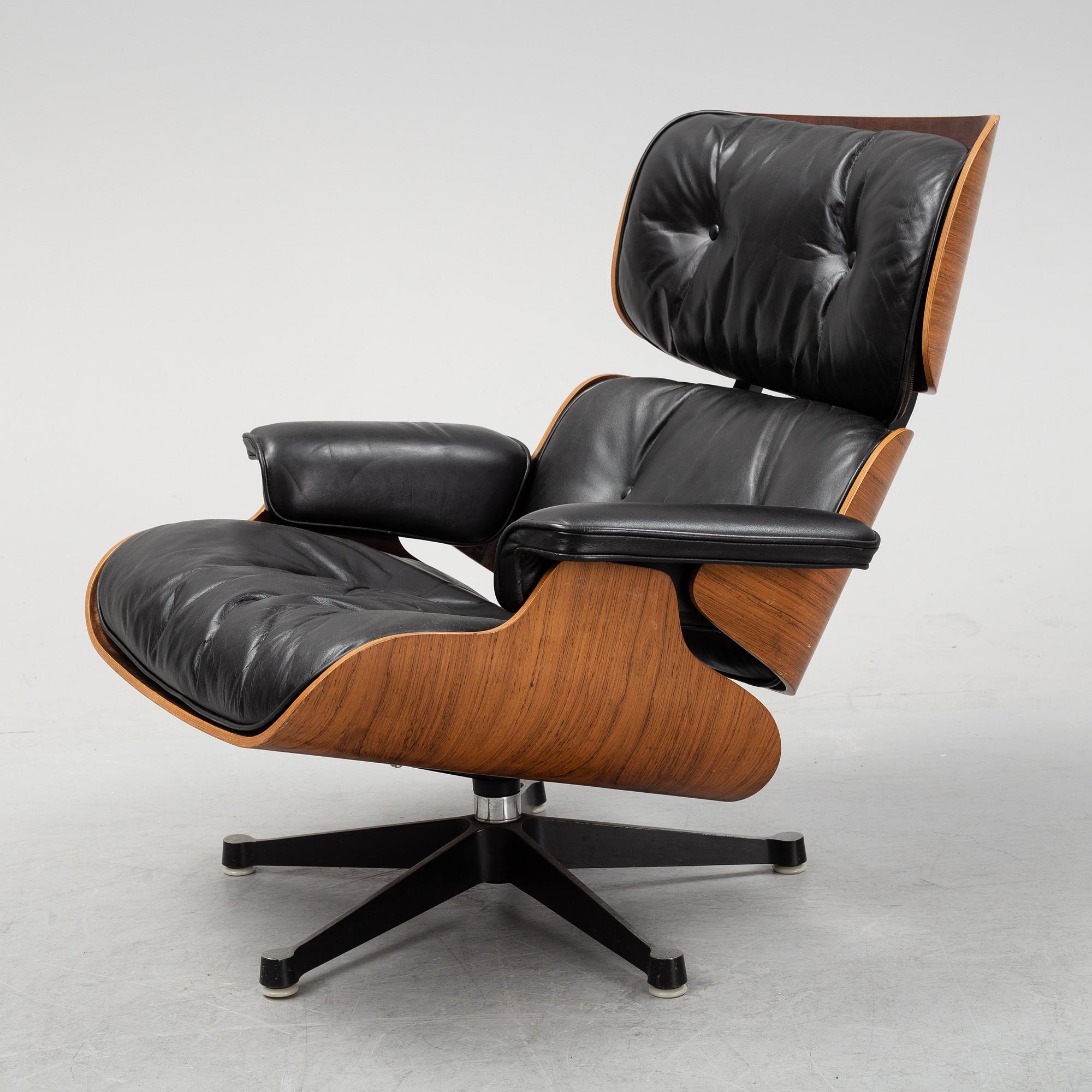 A 'Lounge chair' by Charles and Ray Eames for Herman Miller.