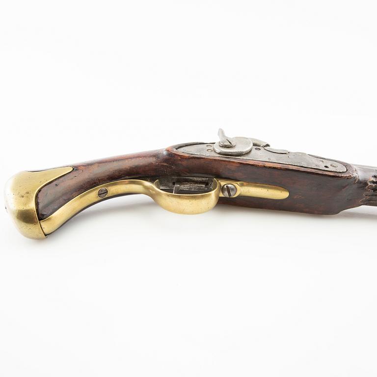 A Swedish perussion pistol, 1820-49 pattern.