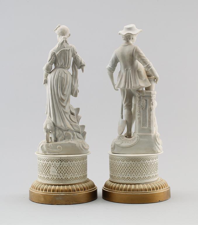 FIGURER, 1 par, parian, England, 1900-tal..