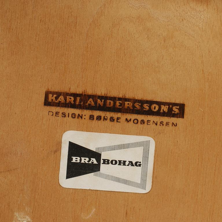 KARMSTOL, design: Børge Mogensen för Karl Andersson, Husqvarna. Brännmärkt undertill.