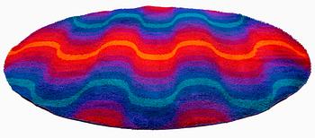 Verner Panton, a machine made pile carpet, 'Wave', diameter c. 243 cm, Unika Vaev, Denmark.