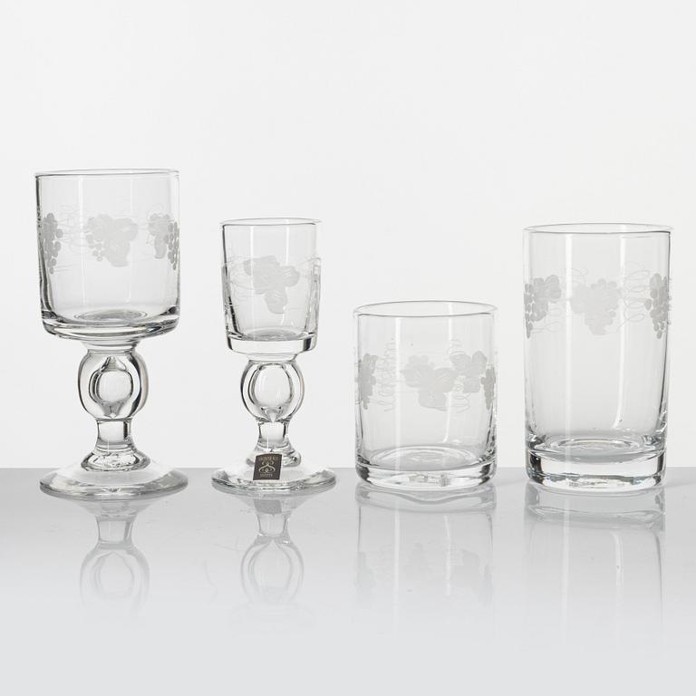 Glasservis, 28 delar, "Swedish Old", Reijmyre, 1900-tal.