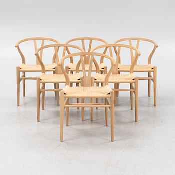 Hans J. Wegner, six model CH-24 chairs, Carl Hansen & Son, Odense, Denmark.