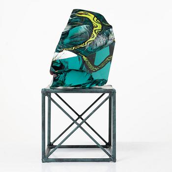 Ulrica Hydman-Vallien, a unique glass sculpture, Kosta Boda, Sweden, signed.