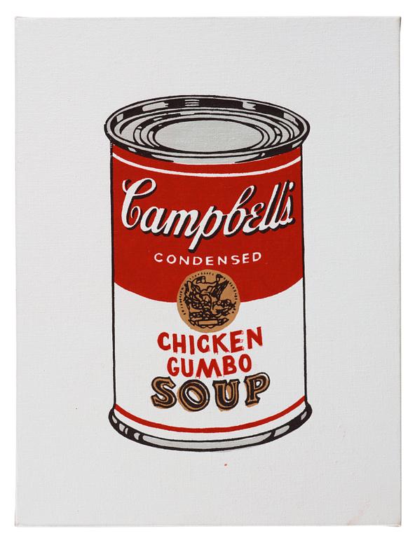 Richard H. Pettibone, "Andy Warhol, '32 Cans of Campbell's Soup', 1962".