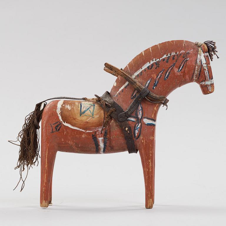 A painted swedish Dala horse Älvkarhed, Alfta, Hälsingland, 19th century.