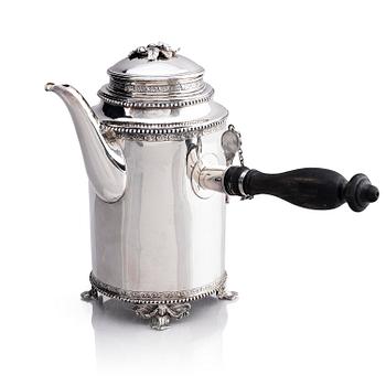 311. A Swedish Gustavian 18th century silver coffee-pot, mark of Petter Eneroth, Stockholm 1789.