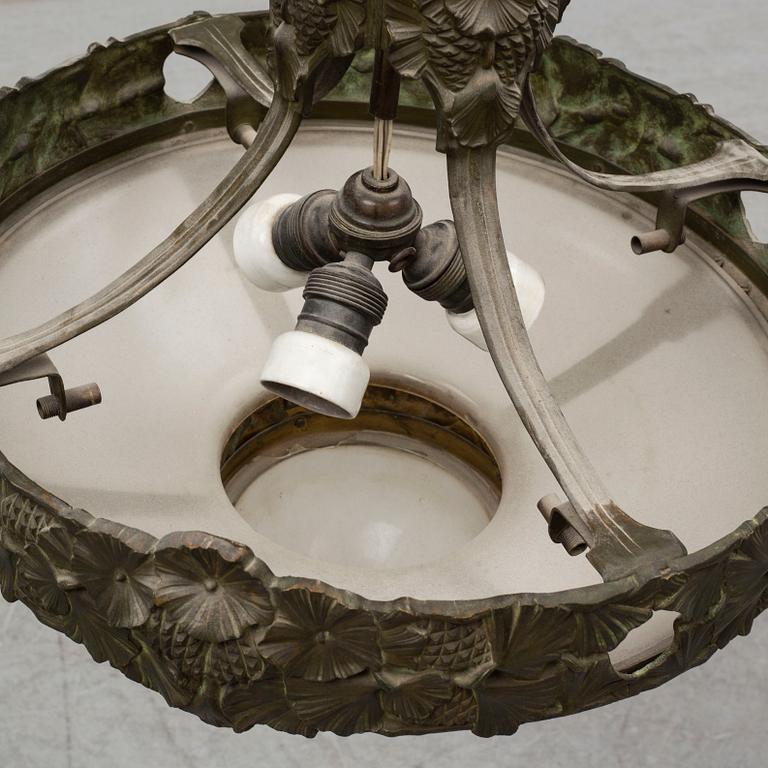 An early 20th century Jugend ceiling light.