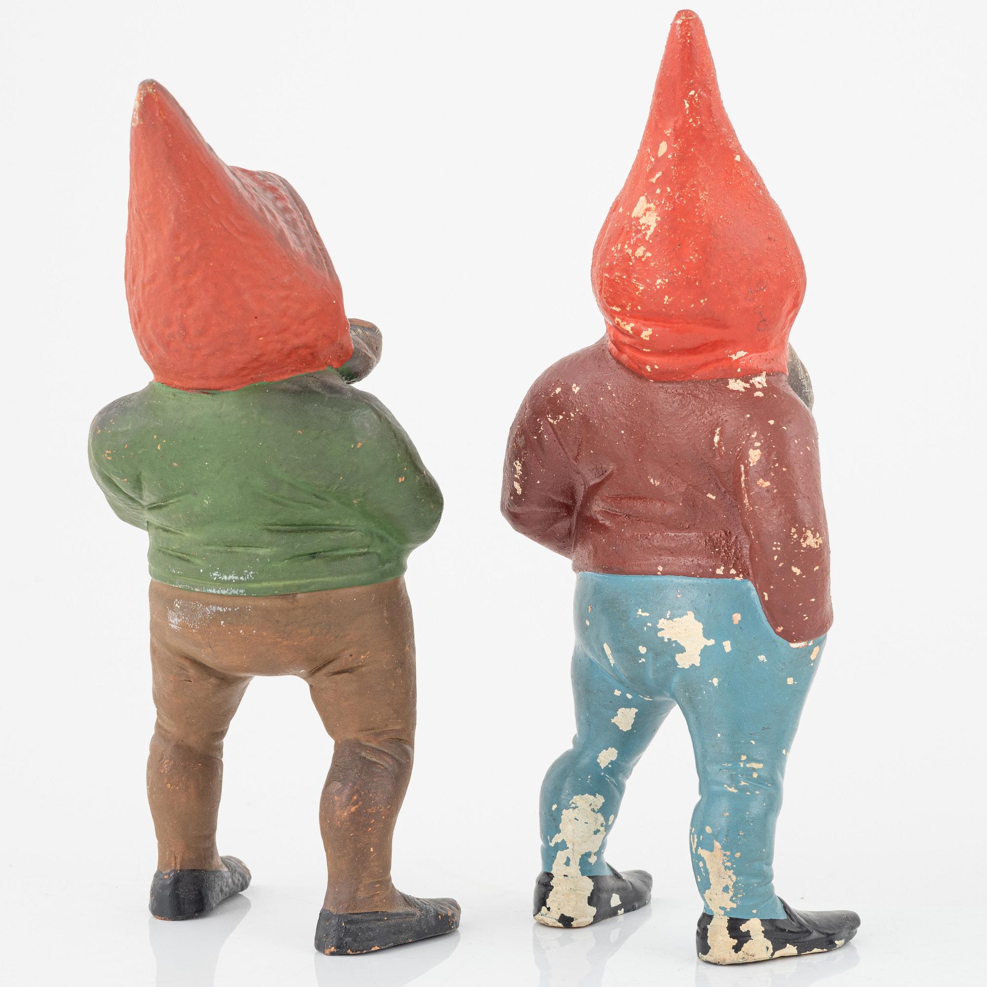 Six ceramic gnomes, first half of the 20th century.