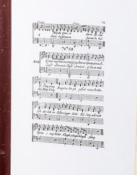 PETER DAHL, KASSETTER, 2 st samt 4 st färglitografier. "Fredmans Epistlar, Carl Bellman".