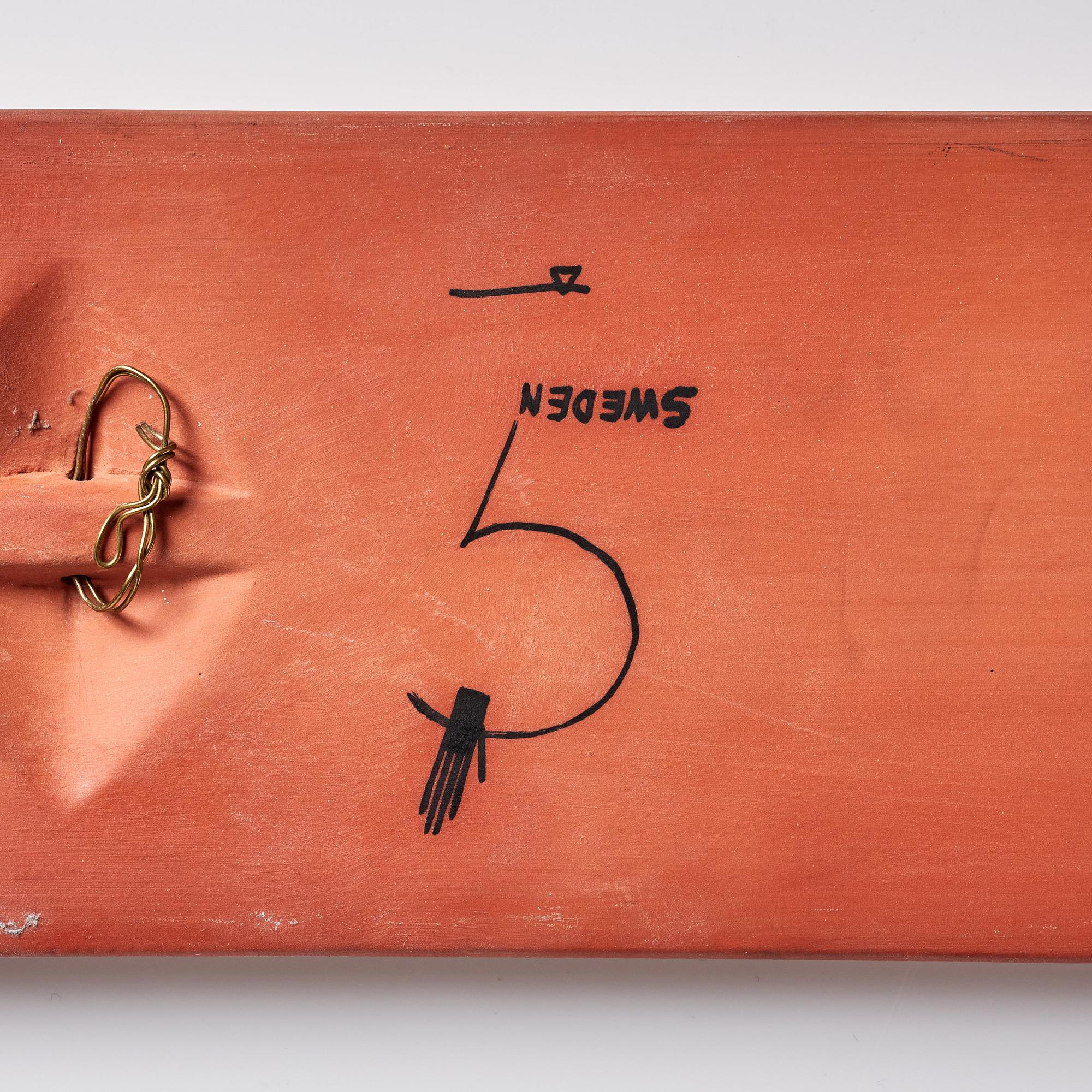 Stig Lindberg, a faience wall plaque, Gustavsberg studio, Sweden 1950's, ed. 15/40.