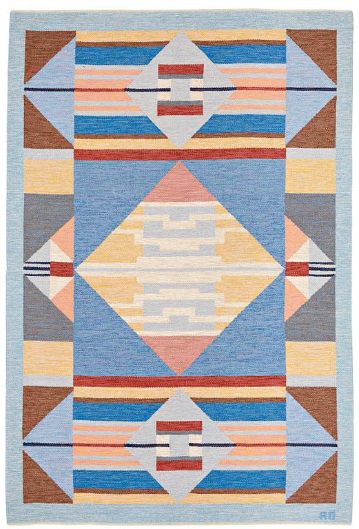 Agda Österberg, A CARPET, "Vattenlek" flat weave, ca 302 x 202,5 cm, signed AÖ.